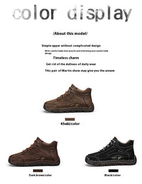 Men's Casual High Top Cotton Padded Warm Handmade Boots