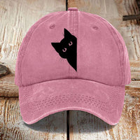 Washed Cotton Printed Hat Distressed Style Mens Vintage