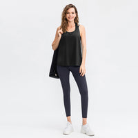 Women's Yoga Workout Blouse Loose Running Top Quick-dry Vest