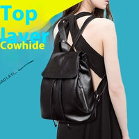 Fashionable Korean All-match Genuine Leather Women's Backpack