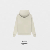 Autumn Winter Fleece-Lined Solid-Color Hoodie