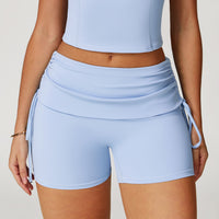 Women's Nude Feel Tight Yoga Shorts Drawstring