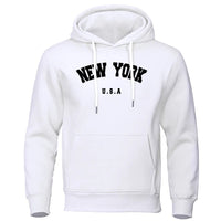 Men's Simple Letter Personality Printed Casual Hooded Sweater