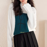 Autumn New Autumn And Winter Lazy Style Commuter Contrast Color Knitwear Loose