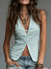 Women's Casual V-Neck Solid Color Tank Top