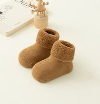 Newborn Baby AutumnWinter Terry-Style Fleece-Lined Non-Slip Floor Socks
