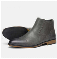 Plus Size Men's Chelsea Boots Inside Zipper Leather Boots