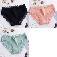 Cotton breathable thin lace briefs