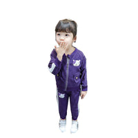 Children's Corduroy Cat Long Sleeve Sports Suit