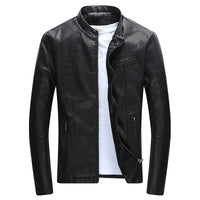 Men's leather jacket plus fleece