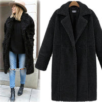 Women's Solid Color Mid-Length Woolen Coat Coat