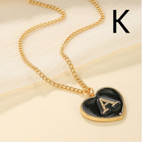 Heart-shaped Letter Minimalist Chic Versatile Oil-drip Alloy Clavicle Chain