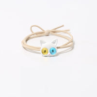Cute Two-color Big Eye Cat Hair Rope Female Original Design High Ponytail Hair Band