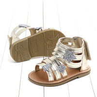 PU leather star baby girl non-slip sandals