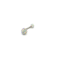 Crystal ball navel ring
