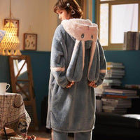 Pajamas women autumn and winter coral flannel home service suit