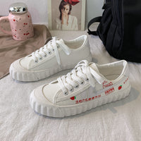 Soft Girl Sneakers Women's Ins Round Toe Platform All-match Big Toe Shoes