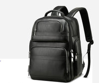 Top layer leather backpack