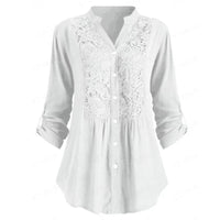 Women's Solid Color Casual Loose V-neck Shirt