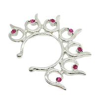 Stainless Steel Flower-shaped Fake Nipple Ring Peacock Screen Ornament