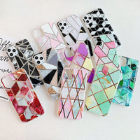 Colorful geometric mosaic marble phone case