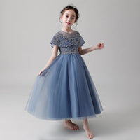 Children's dress new puffy yarn piano costume host