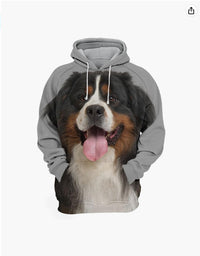 Men's Polyester Thermal Transfer 3D Dog Hooded Sweater