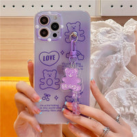 Cute Purple Transparent Bear Suitable Mobile Phone Case
