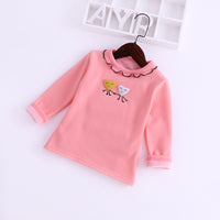 Fungus embroidered cotton bottoming shirt