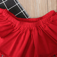 Girl's Short Sleeve Strapless Solid Top