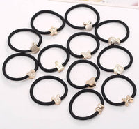 Korea rubber band head hair accessories high elastic plating gold bead hair ring hair rope