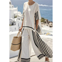Loose Casual Womens Fashionable Beach Vacation Two-Piece Set