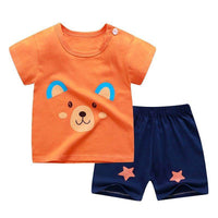Children's short sleeve suit cotton baby clothes boy shorts