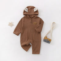 Baby Cartoon Bear Jumpsuit Boys And Girls Waffle