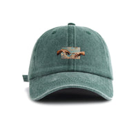 Water-washed Vintage Baseball Cap With A Wide Brim