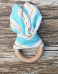 Handmade wooden natural baby teether