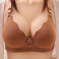 Thin Mom Underwear Comfortable Wireless Striped Bra