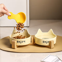 2-in-1 Cat Food Bowl Pet Water Bowl Anti-tumble