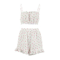Loving-heart-printed Cotton Silk Breathable And Comfortable Camisole-style Pure-cotton Loungewear