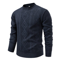 Casual Round Neck Pullover Warm Knitted Sweater For Men