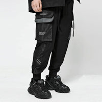 Men's trendy brand hip-hop hiphop trend multi-pocket color-block overalls