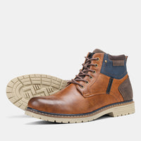 Polished and velvet warm cross men's Martin boots