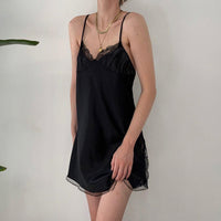 Nightdress Strap V-neck lace cutout