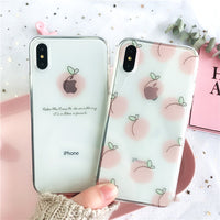 Peach transparent mobile phone case