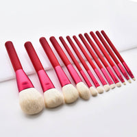 12pcs red makeup brushes