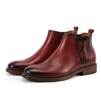 First Layer Cowhide Casual Short Boots Side Zipper Male Martin Boots