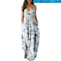 Women's Fashionable Printed Sleeveless Pocket Dress