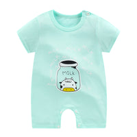 Baby cotton short-sleeved jumpsuit