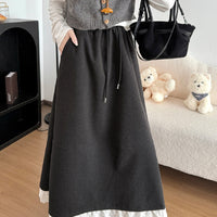 Women's Fashion Lace Trim Flare Skirt