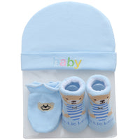Letter Striped Children's Socks, Gloves, Hat Set
